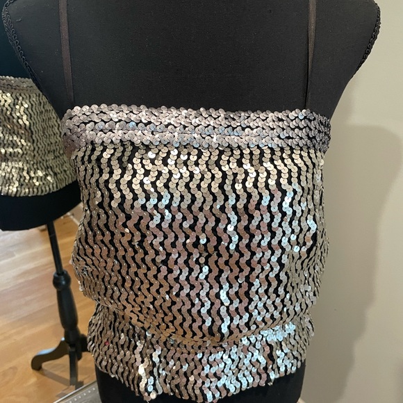 Ann Green silver sequin top size Small - Picture 6 of 6